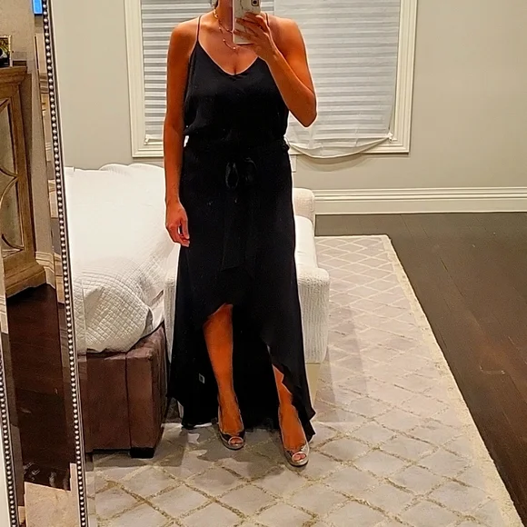 Haute Hippie Dresses Womens Haute Hippie Black Ruffle High Low